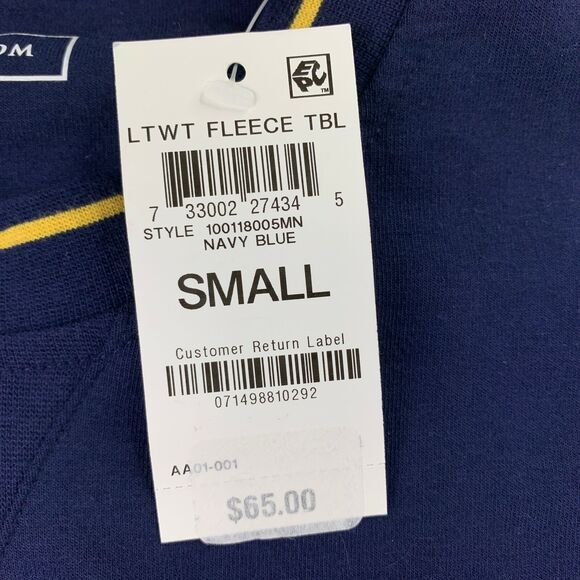 Club Room Mens Colorblock Crewneck Stripe Pullover Sweatshirt Navy Blue S - Picture 3 of 4